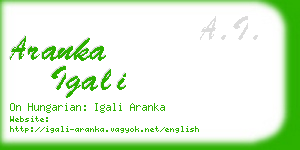 aranka igali business card